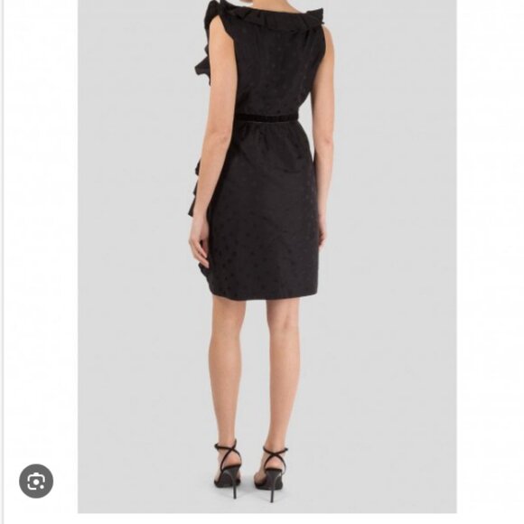 MARC JACOBS Polka Dot Jacquard Ruffle Cocktail Dress - Size 6 - Picture 4 of 11